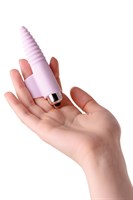 Нежно-розовая вибронасадка на палец для анальной стимуляции JOS NOVA - 9 см. - фото 87716