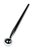 Серебристый уретральный плаг с ограничителем-шариком Metal - 9,5 см. - фото 60335