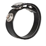 Черная кожаная утяжка для пениса Leather 3-Snap Ring 84387 - фото 163042