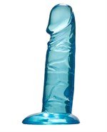 Голубой фаллоимитатор с основанием-присоской QUARTZ AQUA 6INCH PVC DONG - 15 см. - фото 183915