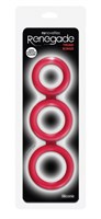 Красное тройное эрекционное кольцо Triad Cock Ring - фото 171936