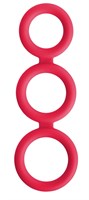 Красное тройное эрекционное кольцо Triad Cock Ring - фото 171935