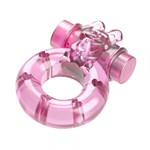 Розовое эрекционное кольцо с вибрацией Ring - фото 307708