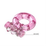 Розовое эрекционное кольцо с вибрацией Ring - фото 307711