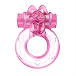 Розовое эрекционное кольцо с вибрацией Ring - фото 307706