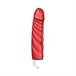 Красный вибратор с рёбрышками Mr. Big Intense - 18,4 см. - фото 60769