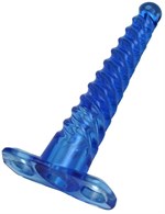 Синий спиралевидный анальный конус - 17 см. - фото 159941