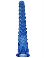 Синий спиралевидный анальный конус - 17 см. - фото 159942