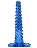 Синий спиралевидный анальный конус - 17 см. - фото 159938