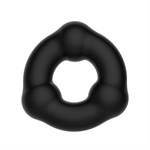 Черное эрекционное кольцо с 3 шариками - фото 168595