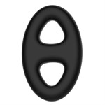 Чёрное эрекционное кольцо с петлёй для мошонки - фото 1180691