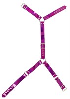 Неоново-розовая сбруя на шею и талию Bad Kitty Body Harness 85877 - фото 61020