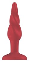 Красная витая анальная пробка Rounded 5 Inch - 12,7 см. - фото 100794