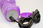 Фиолетовый вибратор-ротатор с клиторальным стимулятором - 22,5 см. - фото 190226