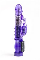 Фиолетовый вибратор-ротатор с клиторальным стимулятором - 22,5 см. - фото 1399839