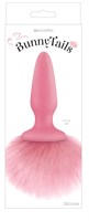 Розовая анальная пробка с коротким розовым хвостиком Bunny Tails - фото 1399922