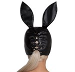 Чёрная маска кролика из экокожи - фото 170257