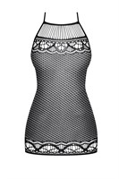 Эффектное платье-сетка с завязками вокруг шеи - фото 170384