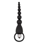 Чёрная анальная цепочка с вибрацией Sex Expert - 15,5 см. - фото 170569