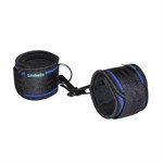 Сине-черные неопреновые наручники с карабинами - фото 1400223