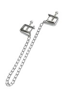 Серебристые зажимы для сосков Theatre с цепочкой 89657