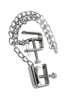 Серебристые зажимы для сосков Theatre с цепочкой 89657