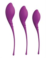 Набор из 3 фиолетовых вагинальных шариков PLEASURE BALLS   EGGS KEGEL EXERCISE SET - фото 1400398