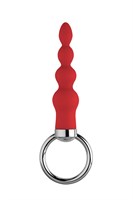 Красная анальная цепочка с колечком  BUTT O 3INCH BUTT PLUG - фото 171563