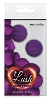 Фиолетовые стальные вагинальные шарики с силиконовым покрытием - фото 172104
