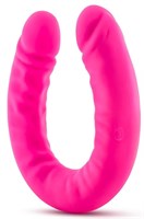 Розовый двусторонний фаллоимитатор 18 inch Silicone Slim Double Dong - 45,7 см.  - фото 161591