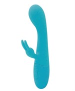 Голубой вибратор Naya с клиторальным отростком - 18,3 см. - фото 257944