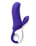 Фиолетовый вибратор Satisfyer Vibes Magic Bunny с клиторальным отростком - 17,6 см. - фото 171867