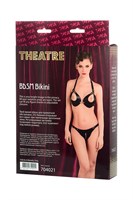 Черное БДСМ бикини TOYFA Theatre с металлическим декором - фото 1400768