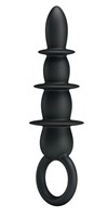Черная анальная ёлочка с богатым рельефом - 13,2 см. - фото 142174