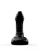 Чёрный анальный плаг с пупырышками для стимуляции простаты - 9,5 см. 96235