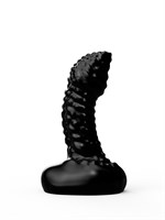 Чёрный анальный плаг с пупырышками для стимуляции простаты - 9,5 см. 96235