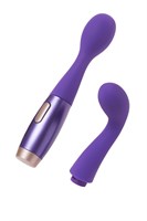 Фиолетовый вибратор Le Stelle PERKS SERIES EX-1 с 2 сменными насадками - фото 90071