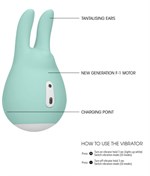 Зеленый клиторальный стимулятор Love Bunny с ушками - 9,5 см. - фото 100872