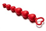 Бордовая анальная цепочка Heart Ray - 17,5 см. - фото 172860