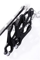 Черно-серебристые зажимы для сосков с кольцом для пениса TOYFA Metal 99407