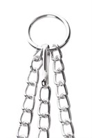 Серебристо-чёрные зажимы для сосков с кольцом для пениса TOYFA Metal 99408