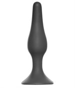 Темно-серая анальная пробка Slim Anal Plug Large - 12,5 см. - фото 1184764