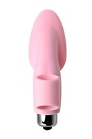 Нежно-розовая вибронасадка на палец JOS TWITY - 10,2 см. - фото 63183
