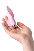 Нежно-розовая вибронасадка на палец JOS TWITY - 10,2 см. - фото 63187